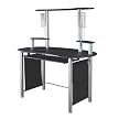 Gaming Station Computer Desk and Hutch - Black
