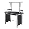 Gaming Station Computer Desk and Hutch - Black