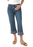 Lee Women's Missy Denim Embroidered Wide Leg Capri with Stretch