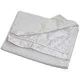 Crib Clouds Cuddle Fleece Dots and Satin Baby Security Blanket, White