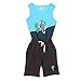 PanDaDa Baby Boy's Tree Sleeveless Tank Tops Vests T-shirts Blouse Pants 0-3Y (2-3 Years, Blue)