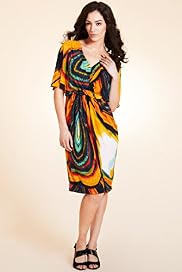 Per Una Batwing Sleeve Abstract Print Dress