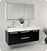 Fresca Opulento Black Modern Double Sink Bathroom Vanity w/Medicine Cabinet