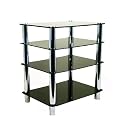 Centurion GT-6 Black Glass and Chrome TV Table Stand Shelving for  DVD Player, Video Recorder, Satellite Receiver, or Home cinema  Equipment