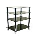 Centurion GT-6 Black Glass and Chrome TV Table Stand Shelving for DVD Player, Video Recorder, Satellite Receiver, or Home cinema Equipment