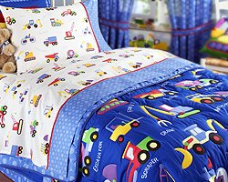 Under Construction Twin Size Cotton Bedding Set by Olive Kids