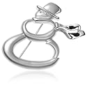 Sterling Silver Snowman Brooch