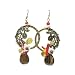 Natural Stone and Multi Bead Charm Casting Metal Ring Drop Earrings Fashion Jewelry