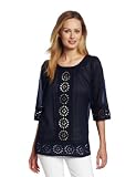 Jones New York Women's Three-Fourth Sleeve Tunic Shirt