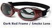 DOGGLES ILS Sunglasses - Protection from UV Rays for Your Dog - Shatterproof and Antifog - Red Frame/Smoke Lens - Small