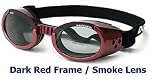 DOGGLES ILS Sunglasses - Protection from UV Rays for Your Dog - Shatterproof and Antifog - Red Frame/Smoke Lens - Large