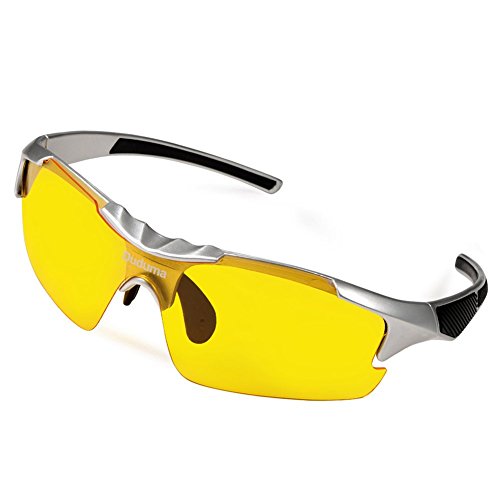 Duduma Yellow Night Vision Polarized Sunglasses Glasses for Driving Fishing Shooting Multicolor Frame Uv400 (silver frame with yellow lens)