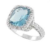 Sterling Silver Rectangular Cut CZ Ring with Filigree Accents