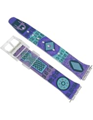 12mm Purple Print Design Colorful Ladies Watch Band for Swatch- FREE SPRING BARS