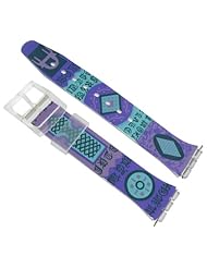 17mm Purple Print Design Watch Band for Swatch- FREE SPRING BARS