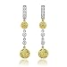 18k Two Tone Gold White and Orange Yellow Diamond Earrings (GH, SI, 0.88 carat)