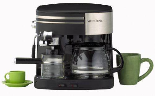 West Bend 55108 3-in-1 Coffee Center, Black and Stainless