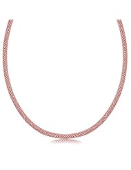 Sterling Silver Rhodium Plated Blush Tone Popcorn Style Necklace