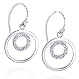 Sterling Silver & Diamond Circles Earrings