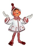 Annalee 9-Inch White Candycane Elf