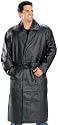 Men's Classic Double Breasted Leather Trench Coat Jacket