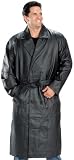 Men's Classic Double Breasted Leather Trench Coat Jacket