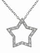 Sterling Silver CZ Lines Star Pendant with Link Chain