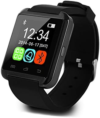 Excelvan MTK6260 Touch Screen Wristwatch Smartwatch Sync Calls SMS Music Fitness Tracker Anti-lost Remote Capture Shutter For Android Samsung Lg HTC Sony Blackberry Mi Cell Phone And IOS iPhone 6 6plus 5 5s 5c 4s 4 (Only Parts Function for IOS Phone, Great Xmas Gift, Shipped From U.S.) (Black)