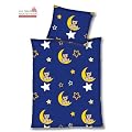 HAHN Baby Baumwoll Bettw�sche MOND STERNE B�RCHEN, 100x135 + 40x60 cm