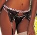 Shirley of Hollywood Wild Animal Print Stretch Satin and Eyelash Lace Garter