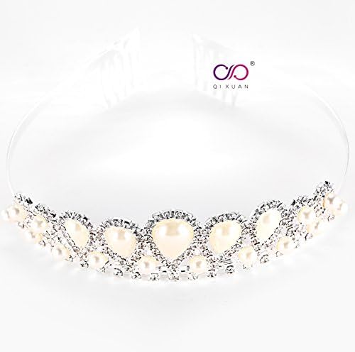 Qixuan Girls Fashion Rhinestone Hairband with Pearls (One Piece)yc-21001