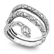 Sterling Silver Ring - Snake - Face Height: 19mm - Band Width: 9mm - Size: 6-9