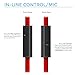 Sentey LS-4105 In-ear Headphones with Mic, Black/Red
