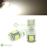 2x T10 5-smd 5050 LED White Lights Bulbs for 194 168 W5w Interior,door, License Plate, Trunk Parking Lights Sencart®