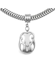 Loving Family® Sterling Silver Heart Charm Mother and 4 Children - Fits Pandora European Charm Bracelets