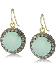 Jill Alberts Round Peruvian Chalcedony and Diamond Earrings