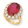 Simulated Ruby Ring - Size 7 - JewelryWeb