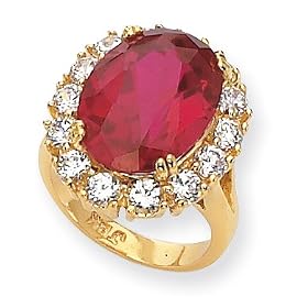 Simulated Ruby Ring - Size 7 by JewelryWeb