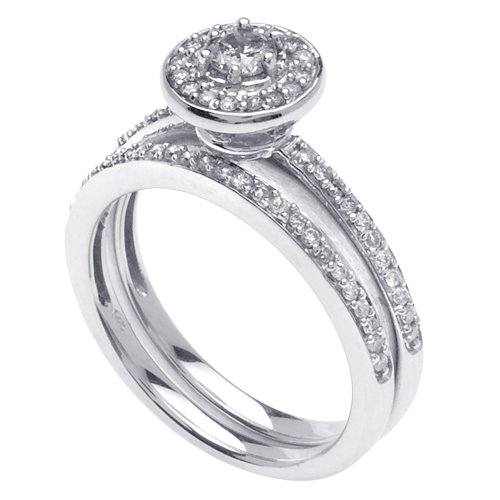 Two Piece Engagement Ring With Comfort Fit 14K White Gold Can Also Be Made In Platinum or Other Colors 18K And 24K Is Also Available 0.60ct tw SI1 Clearity and H or I Color