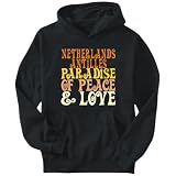 Hoodie Mens Black  Netherlands Antilles PARADISE OF PEACE AND LOVE  Countries