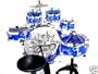 TOY DRUM SET CHILDREN EDUCATIONAL 11 PCS MUSICAL DRUM SET BRAND NEW (COLORS MAY VARY BLUE OR RED SENT AT RANDOM)