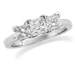 Platinum Princess Cut Diamond Three-Stone Ring - 1.25 Ct.