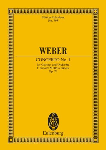 clarinet concerto no1 op73 f minor study score edition eulenburg
