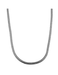 Oxidized Sterling Silver 3-mm Foxtail Bali Chain