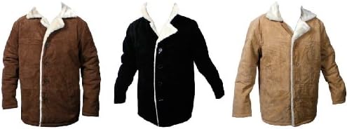 Bonus Men's Suede Marlboro Buttons Closure Faux Fur Bonded Jacket