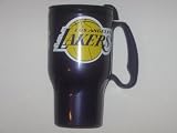 LOS ANGELES LAKERS 16 oz. Thermal Hot / Cold TRAVEL MUG with Snap-On Lid (includes a swivel opening)