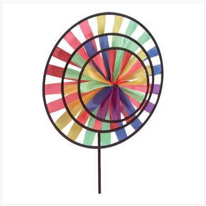 Multicolor Triple Pinwheel Wind Wheel - Style 33333