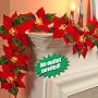 CORDLESS LIGHTED POINSETTIA GARLAND