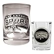 San Antonio Spurs Rocks Glass & Square Shot Glass Set - Primary Logo NBA Basketball