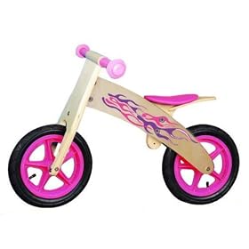 Peasytoys Wooden Girl's Ride-on Pink Lightning Bike